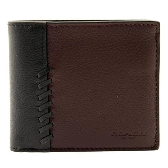 Coach Other - COACH F21371 Men's 3-In-1 Wallet with Baseball Stitch One Size Oxblood/Black